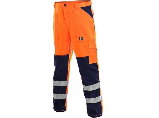 Reflexné pracovné nohavice do pása NORWICH 1170-KA oranžovo-modré 